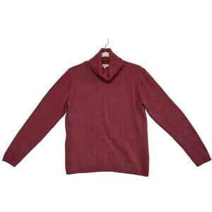 Benedetta B. Merino Wool Cashmere Turtleneck Sweater Women's L Burgundy Classic